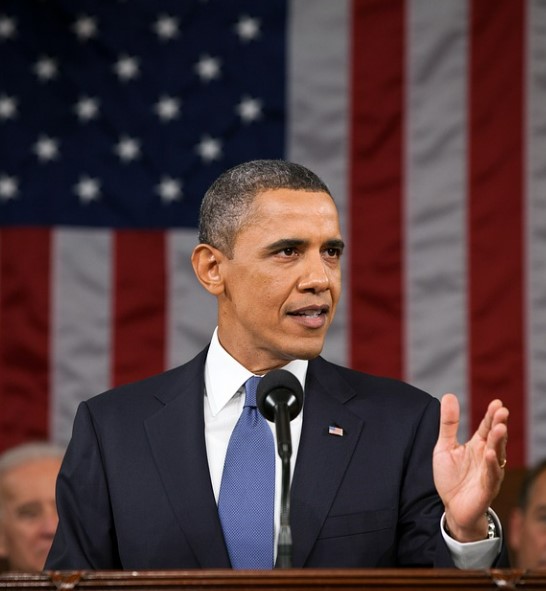Barack Obama, the previous president of the USA giving a speech.