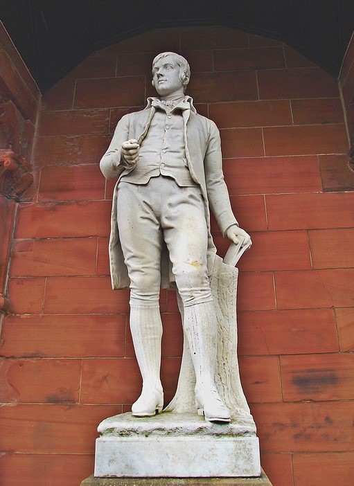 A statue of the famous Scottish poet, Robert Burns.